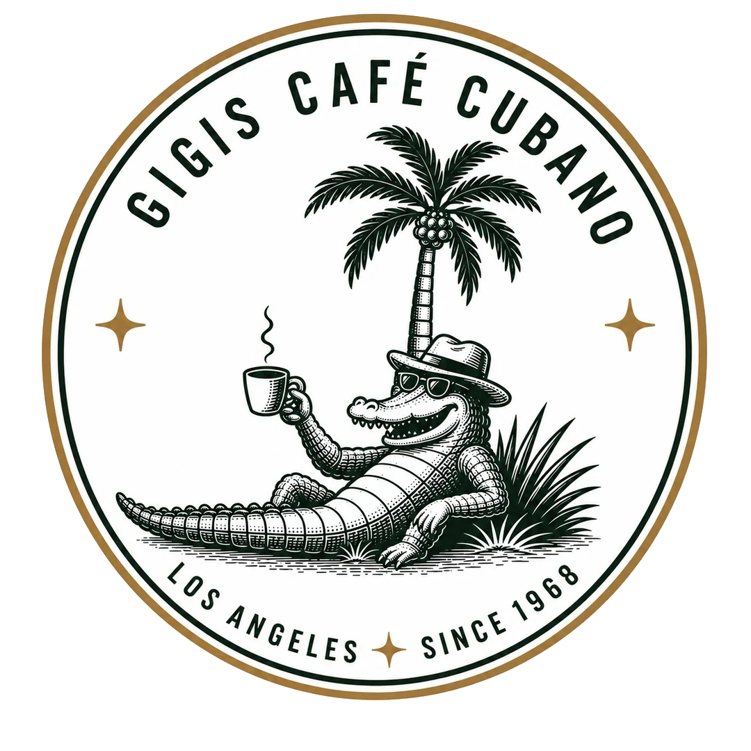 The GIGIS Cafe Cubano seal — Los Angeles, since 1968